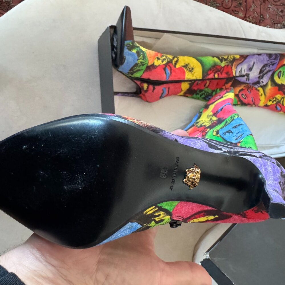 VERSACE Tribute 1990 Marilyn Monroe James Dean pop boots Size 38 - Picture 4 of 5